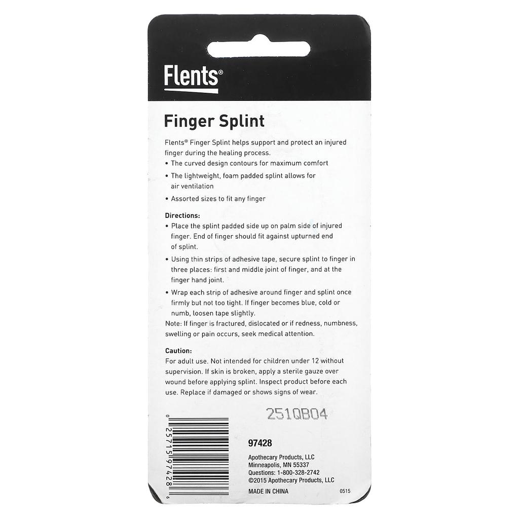Finger Splint, Curved, S, M, L, Set of 3