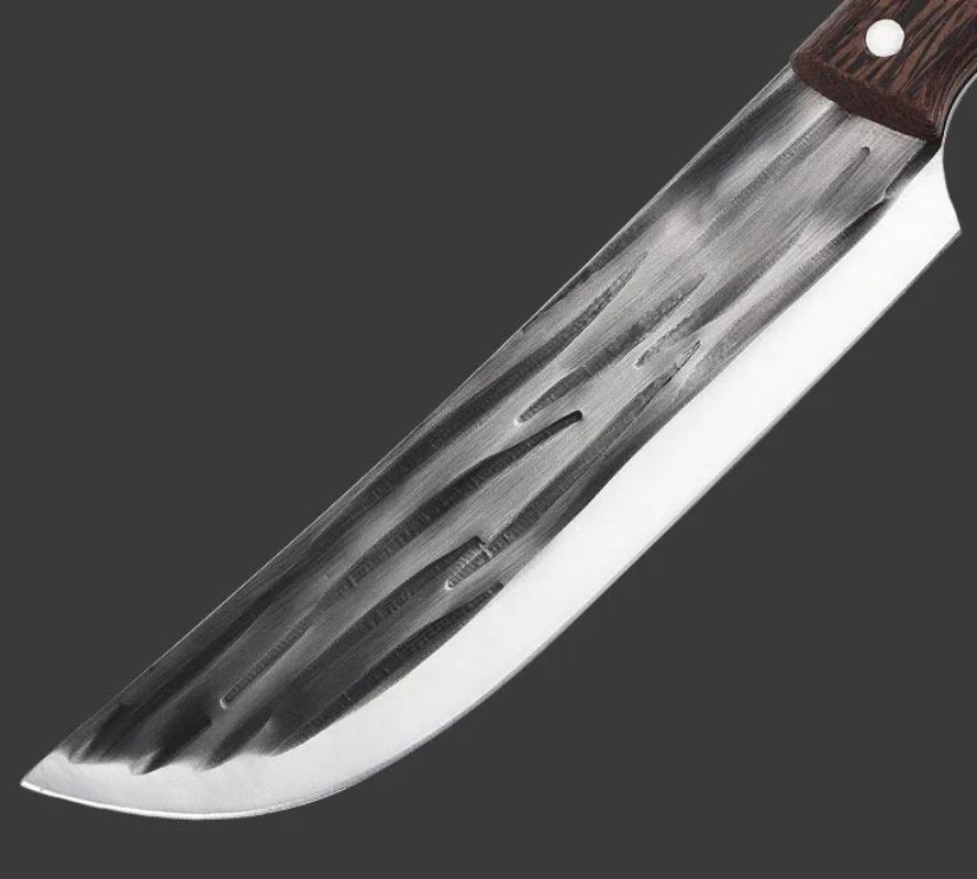 Grillkniv i rustfritt stål Håndsmidd kjøkkenkniv Utbeningskniv Sharp Meat Cleaver Bærbar