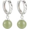 Boucles d'oreilles pendantes en argent sterling 925 et jade Hetian pour femmes – Design de mode facetté, cadeau parfait