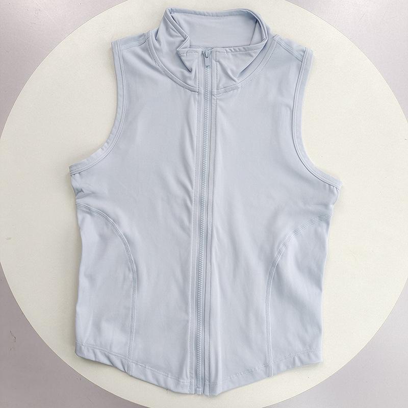 Gilet Sportivo da Donna Senza Maniche con Collo Rialzato ad Asciugatura Rapida per Corsa, Fitness e Yoga