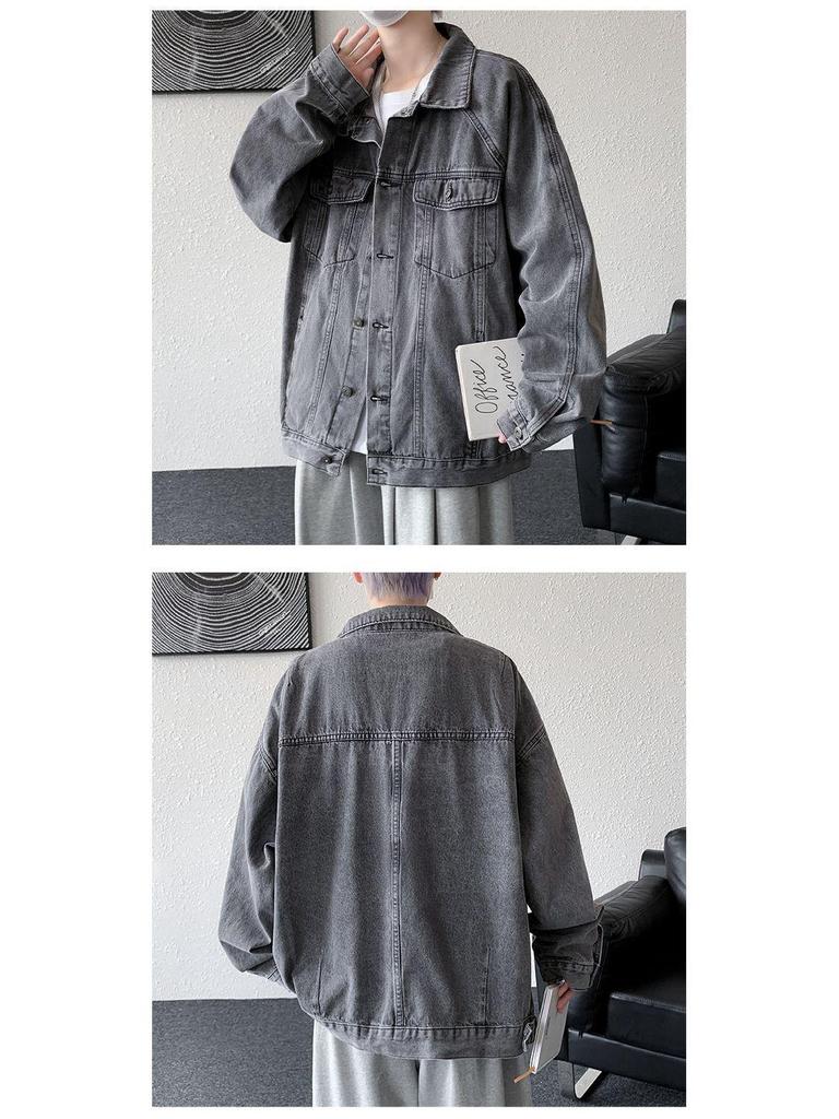 Versatile Spring & Autumn Men's Denim Jacket - Trendy Hong Kong Style