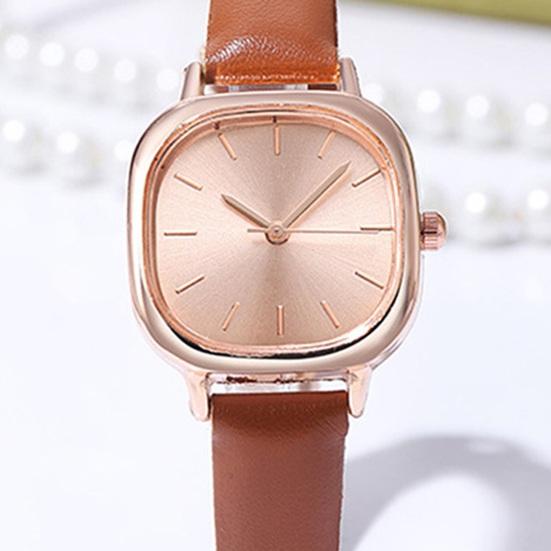 Student Uhr Quadratisches Zifferblatt Kunstleder Armband Quarzwerk Elegante Frauen Damen Armbanduhr Modeschmuck Geburtstagsgeschenk