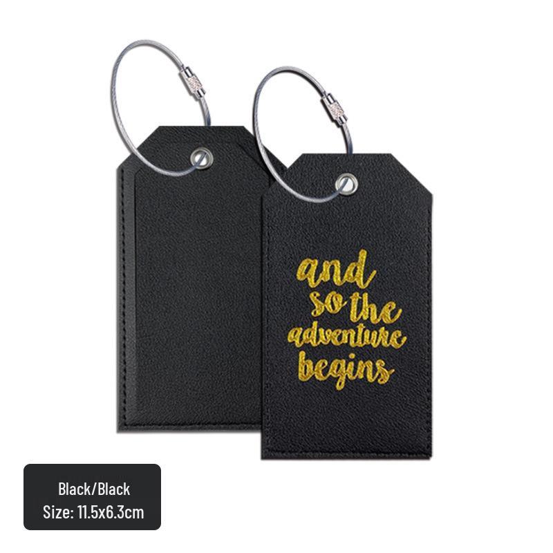 Double-Sided Leather Luggage Tag with Signature Paper Insert