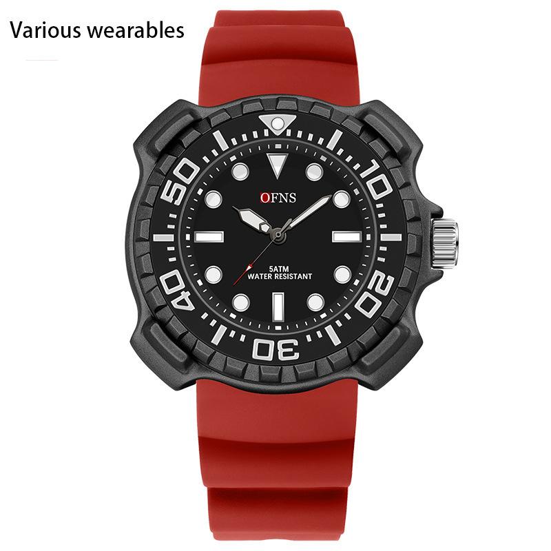 Quarzuhr Silikongel Modetrend Herrenuhr Schlicht Wasserdicht Elektronische Quarzuhr Herren