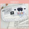 Cat Pattern Canvas Pen Case With Multi Layer Storage For Office And School Use