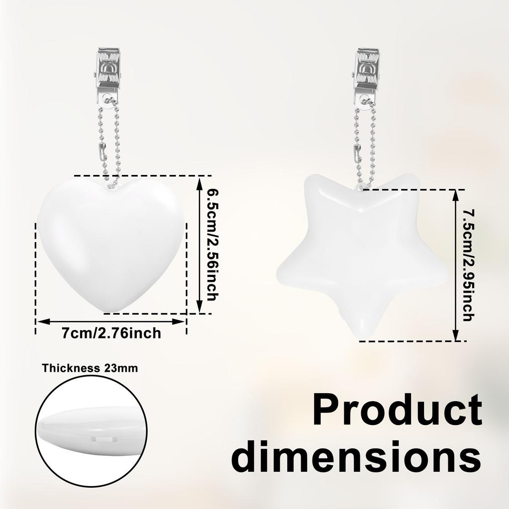 BagPendant Handbag Light Heart Round Star Shaped Bag Lamp Touch Sensor Purse Night Light with Keychain Clip Xmas Gifts for Women