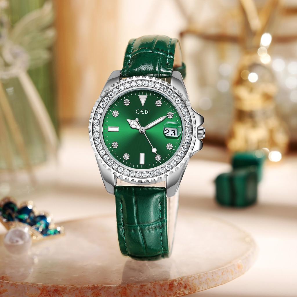 Green Water Ghost Ladies Watch Quartz Calendar Fashion Waterproof For Women