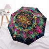 1pc Mandala Art Automatic Umbrella Durable Iron Frame & Plastic Handle, Gift for Men & Women, Sturdy Construction yy250905107