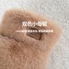Fuzzy Faux Mink Half-Finger Gloves Women Winter Warm Touchscreen Compatible Streetwear Accessory