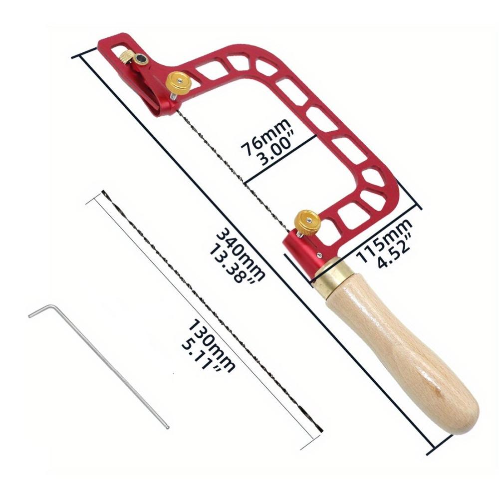 Coping Saw Aluminum Alloy Frame Fret Saw with Diamond Wire Jigsaws for Jade Stone Ceramic Glass Wood Metal Accurate Cutting