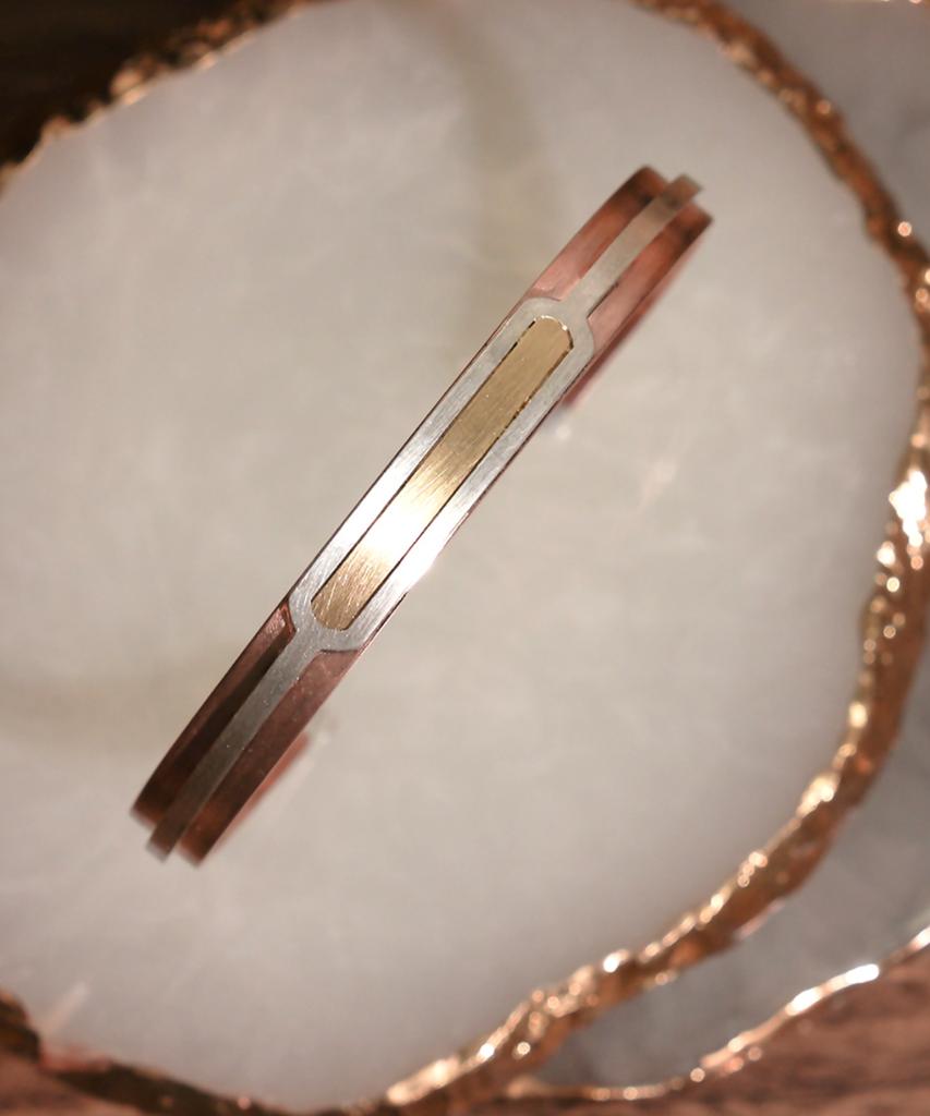 Sabona London 7Gsc 18K Gold Silver Copper Bangle
