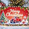 Xmas Banner Red Truck Print Snowman Background Santa Truck Display Christmas Tree Design Xmas Event Display For Office Event
