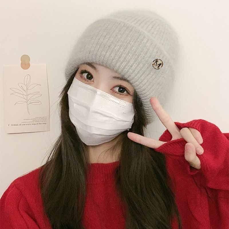 Knitted Hat With Thick Velvet For Women, Warm And Versatile, Big Head Circumference, Head Cover, Ear Protection, Cold Hat