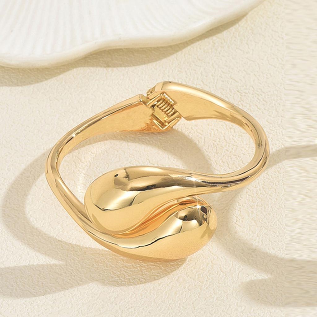 Trendy Cross-Border Gloss Geometric Open Bangle European Light Luxury Stackable Office Banquet Women Fashion Accessories