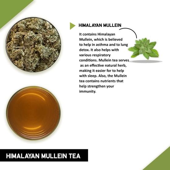 TEACURRY Mullein Leaf Tea (50 Grams Loose Tea) - Helps In Respiratory Health, Immunity and Lung Detox.