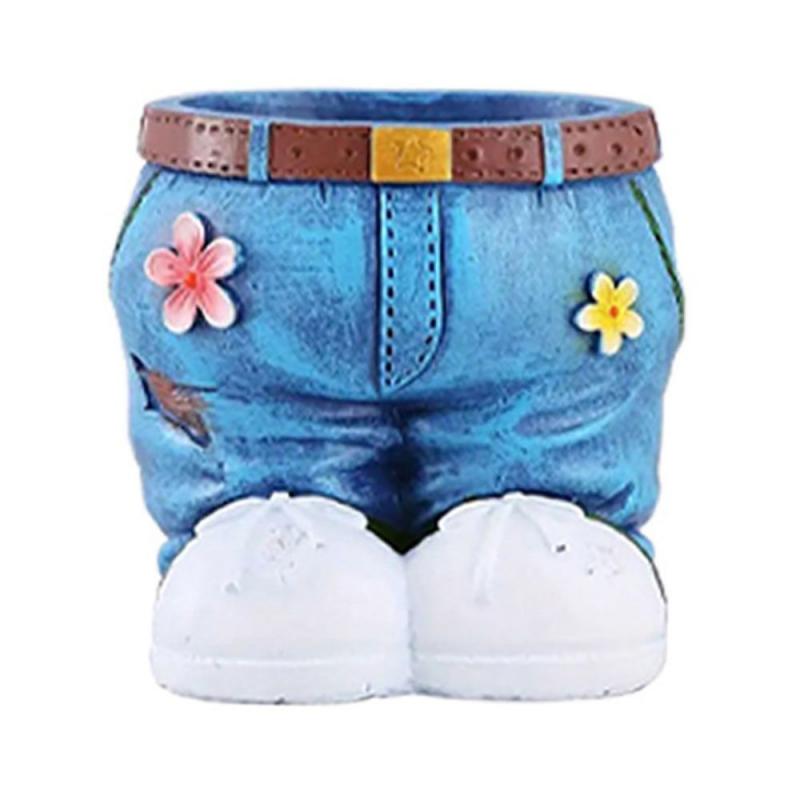 Denim Pants Flower Pot Resin Planter Pot Plant Containers Plant Holder Decor Home Ornament