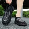 Men Outdoor Hiking Sandals Handmade Summer Black Roman Sandals Wide Beach Water Shoes Plus Size