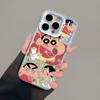 Cartoon collection of graffiti Shin-chan phone cases for iPhone 16 Pro Max, iPhone 18, and iPhone 14 Plus (frosted)