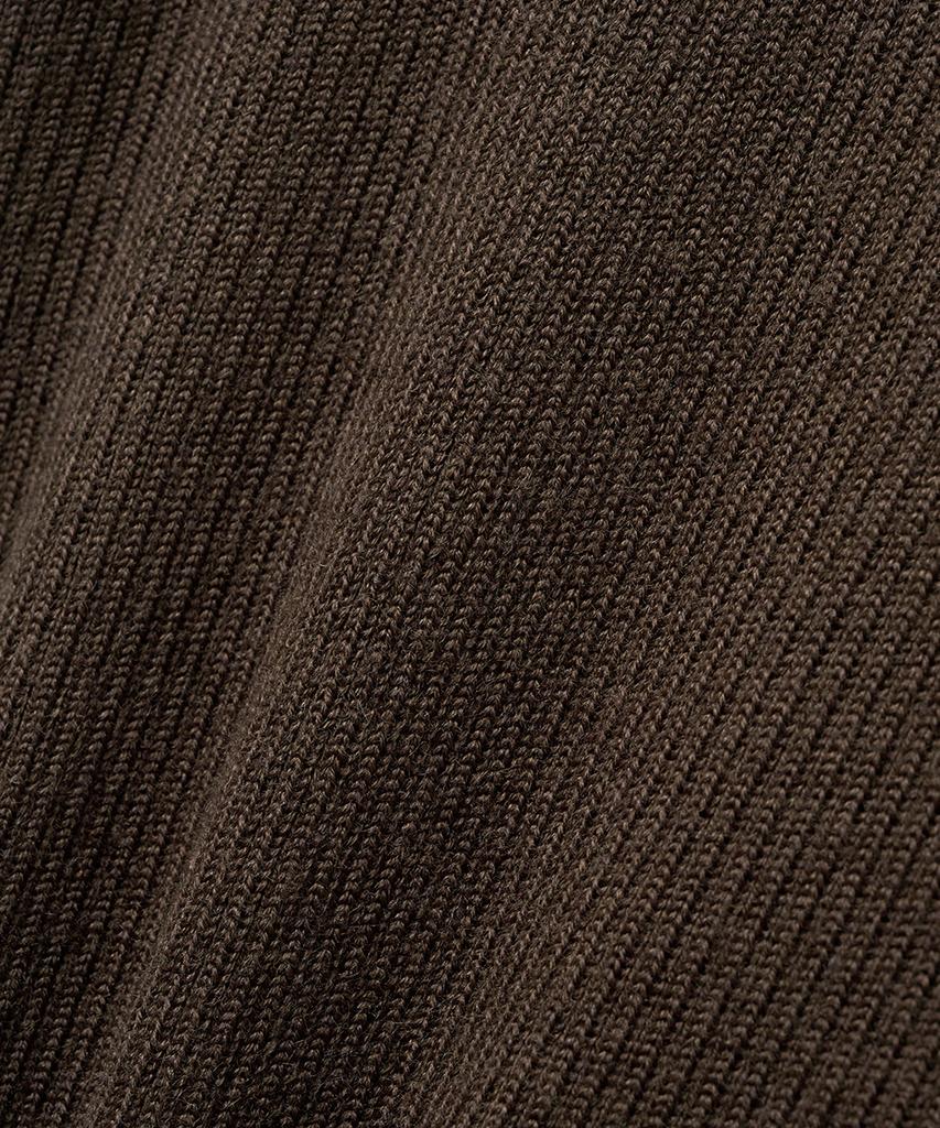 NOIRER Micro Ribbed Square Neck Knit (Deep Brown)