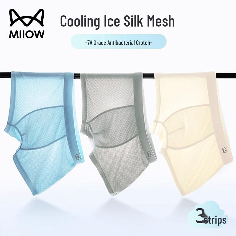 Mao Ren Teen Boys' Cool Mesh Underwear with Silk Crotch
