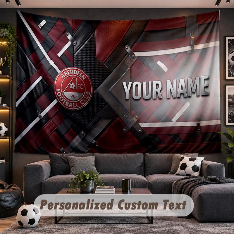 Aberdeen FC Personalized Tapestry Support Custom Name, Wall Art Home Decoration