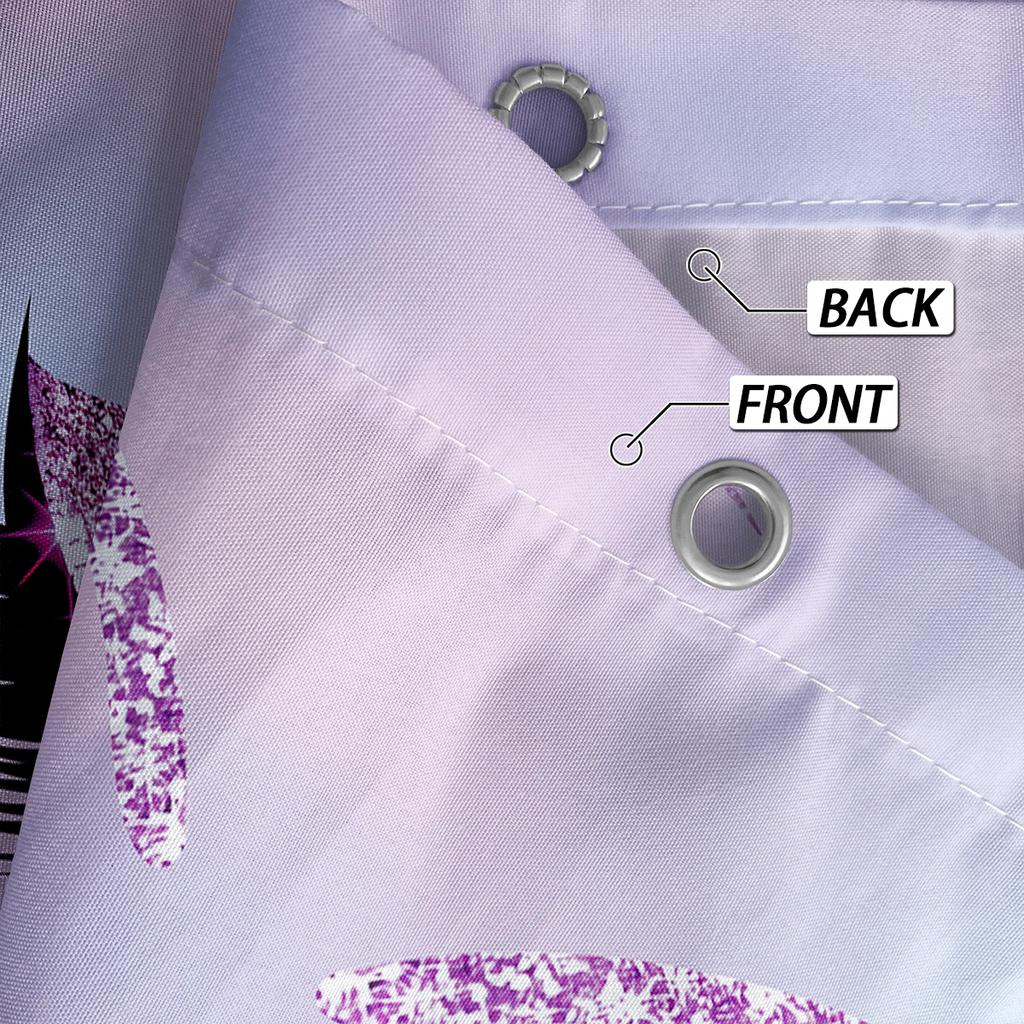 1 piece of 180x180cm pink purple gradient eyelash print shower curtain partition bathroom waterproof and mold resistant Pusheen