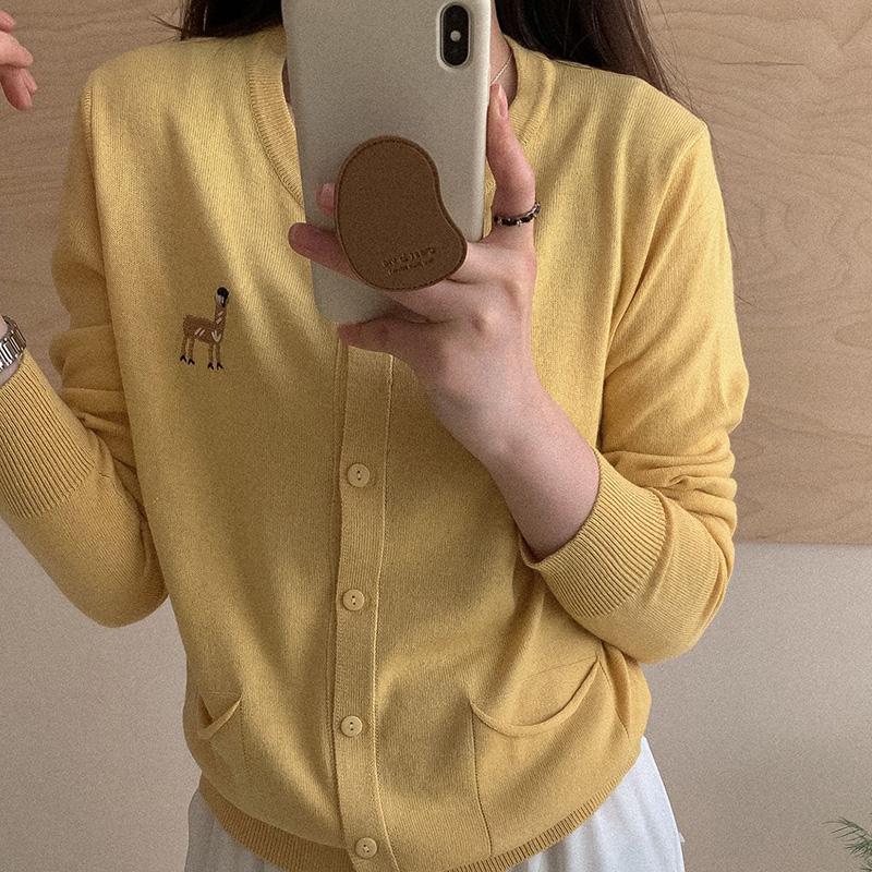 Women's Lightweight 50% Wool 50% Mulberry Silk Cardigan - 4-Season Versatile Knitwear for All-Year Comfort & Style