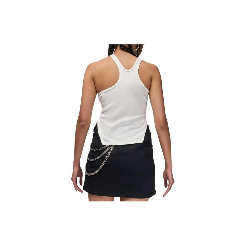 Nike V-Neck Slim Fit Solid Color Crop Sleeveless Vest Women Tops White FN5799-133