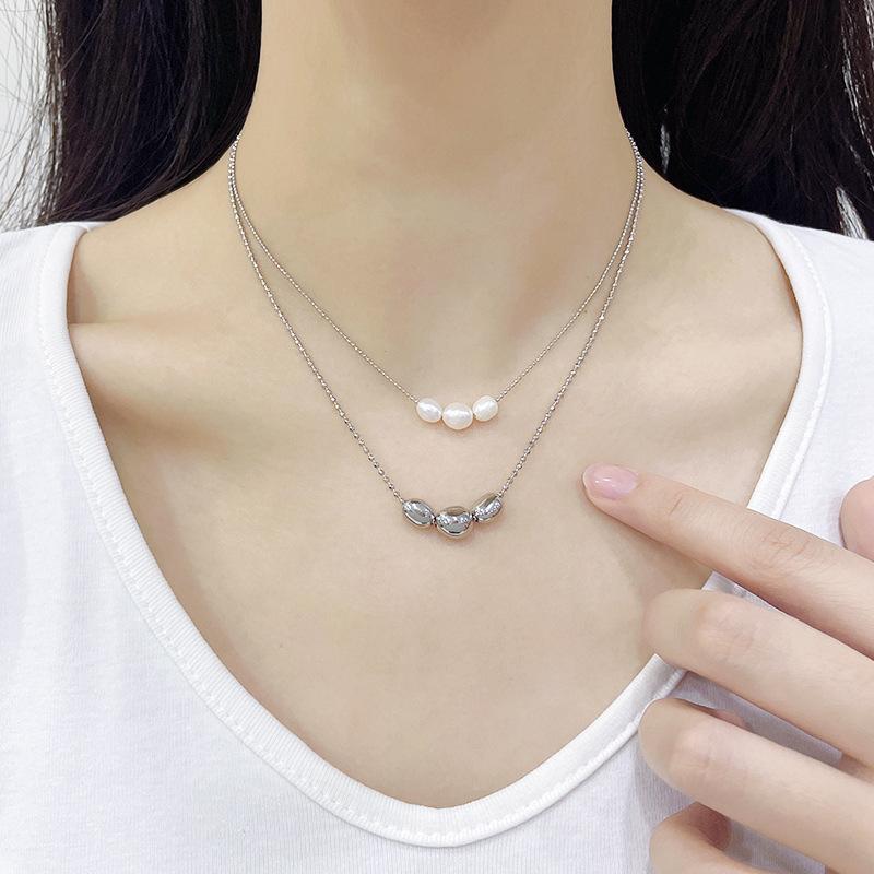 

Ожерелье из натурального жемчуга, женское ожерелье-джокер, французское простое изысканное сказочное ожерелье на ключице, темпераментное многоуровневое ожерелье, ювелирные изделия