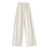 FAESSLIN Women's Beige Wool Blend Wide-Leg Trousers