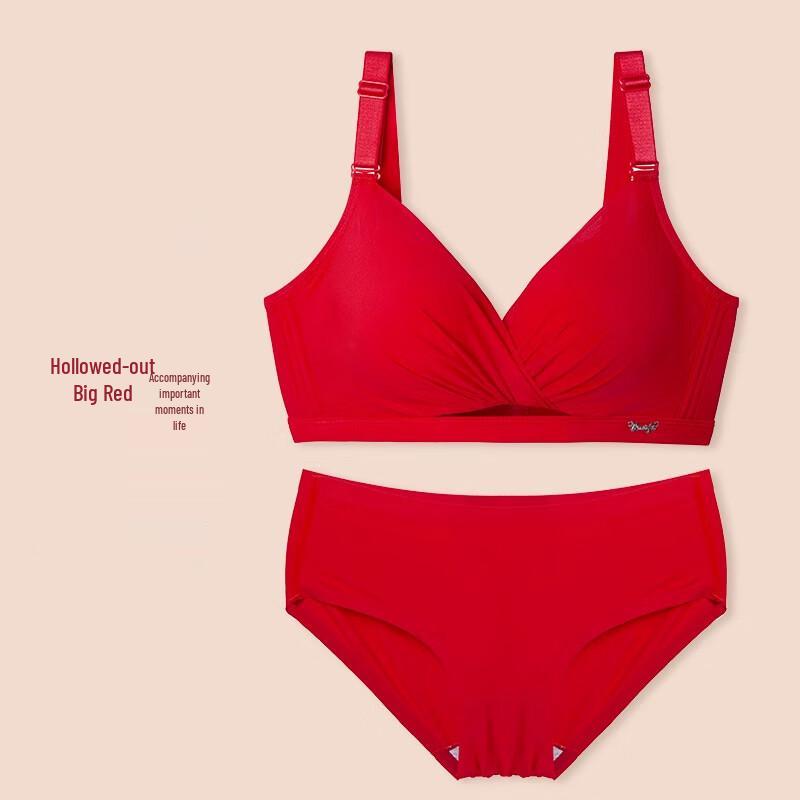 LangSha Red Lace Push-up Lingerie Set