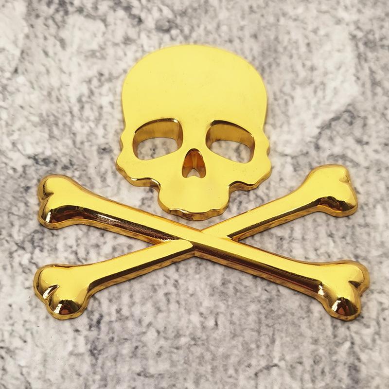3D Crossbones Skull Demon Metal Logo Emblem Badge Decal Tank Sticker for Harley Honda Kawasaki Suzuki Yamaha DUCATI