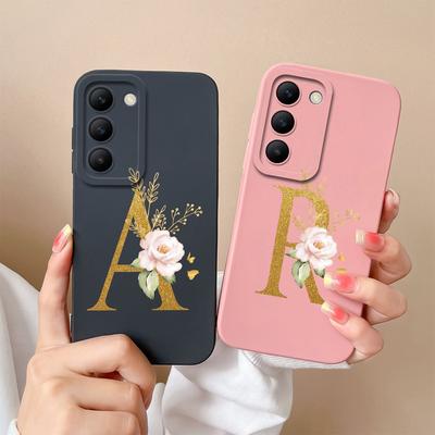 Telefonabdeckung für Vivo V30 SE V40 Pro Lite Y100 (IDN) V30e T3 Y200e Y100 4G Gehäuse Mode Blume Buchstaben Weiche Silikon Fall Stoßfest Stoßstange Für Vivo