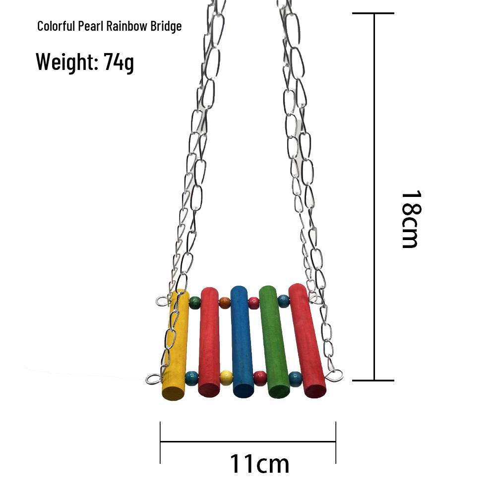 Colorful Bird Toys: Swing, Ladder, and Perch Set for Bird Cages