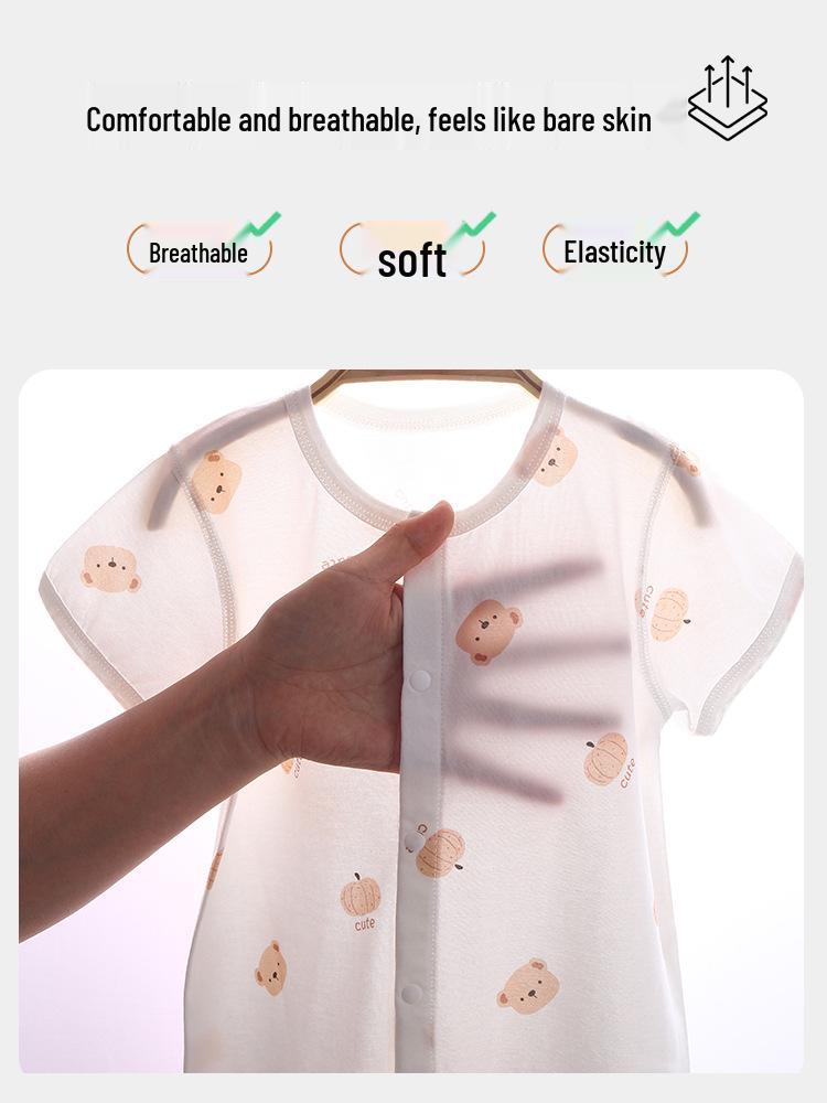 Newborn Baby Short-Sleeve Romper - Light Summer Jumpsuit for Boys