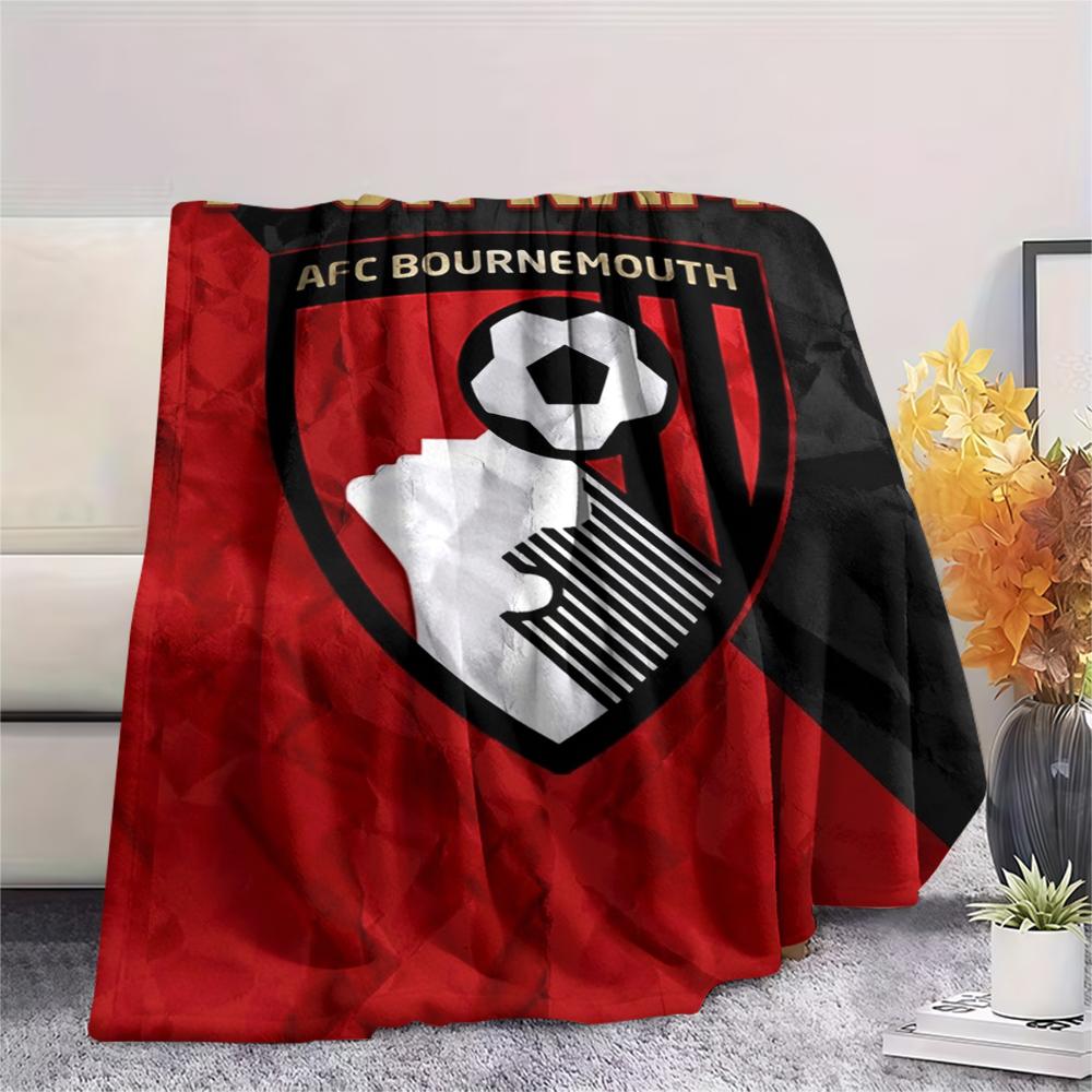 1PC Custom Name Afc Bournemouth Patterned Flannel Blanket Suitable For All Seasons for Home Decor Warmth and Comfort Gifts Holiday Present
