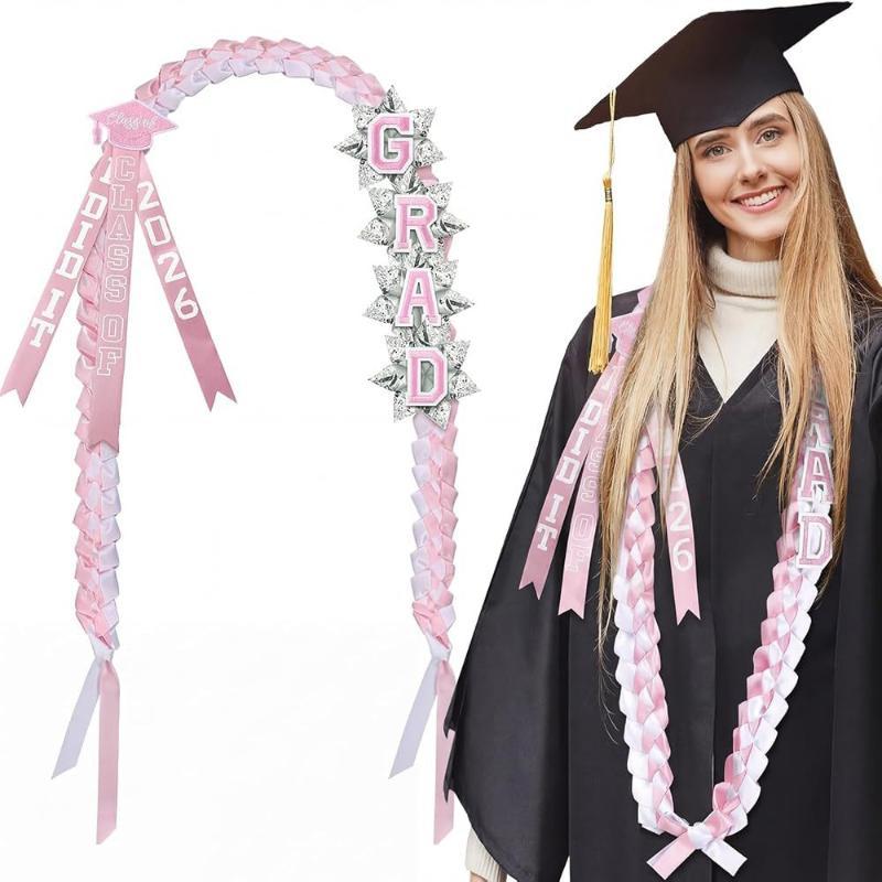 1 Pcs Graduation Lei For Class Of 2026 With Embroidered Grad Letters Perfect For Graduation Events