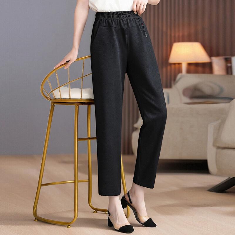 Pa Si Te Women's Tapered Elastic Waist Casual Pants