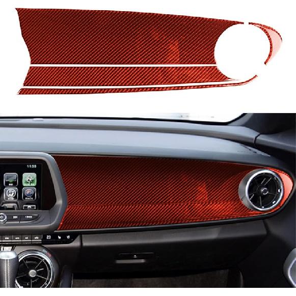 NVCNX Real Premium Carbon Fiber Compatible with Chevy Camaro 2016-2024 2017 2018 2019 2020 2021 2022 2023 Accessories Car Gear Shift Panel Cover