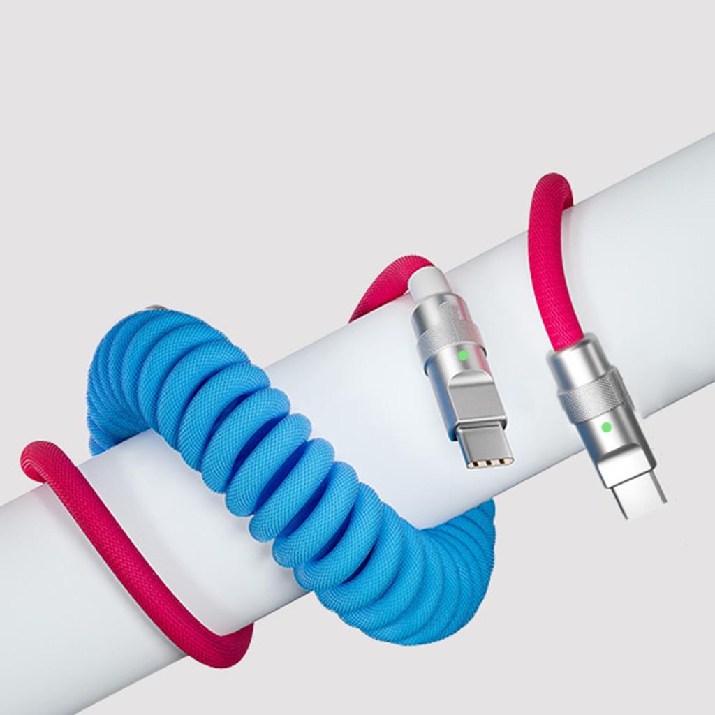 Metal Spring Charging Cable 120W Quick Charging For Phone 15 Type C Devices Charging and Data Transfer