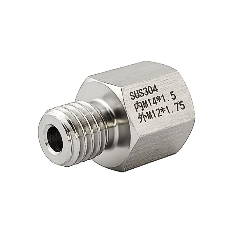 

Stainless Steel 304 Metric Reducing Thread Adapter, M14x1.5 Female to M12x1.75 Male (1172)