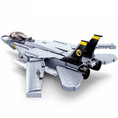 404PCS Air Force F-14 Panda Fighter Model Bricks Aircraft Plane Aviation Creative War Military Building Blocks Toys for Children