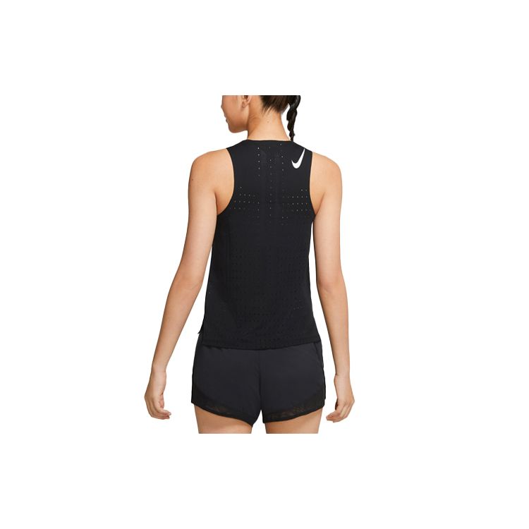 Nike Aeroswift Breathable Running Tank Women Tops Black CZ9386-010