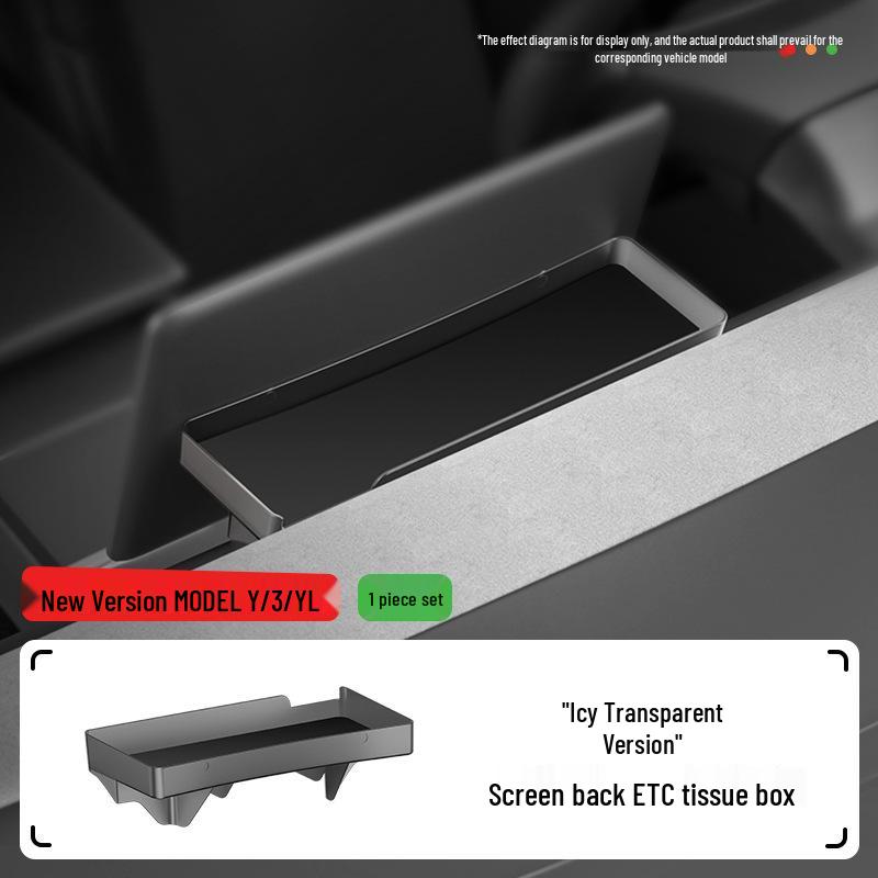 Tesla Screen Rear Storage Box & Console Tissue Holder for Model Y/3