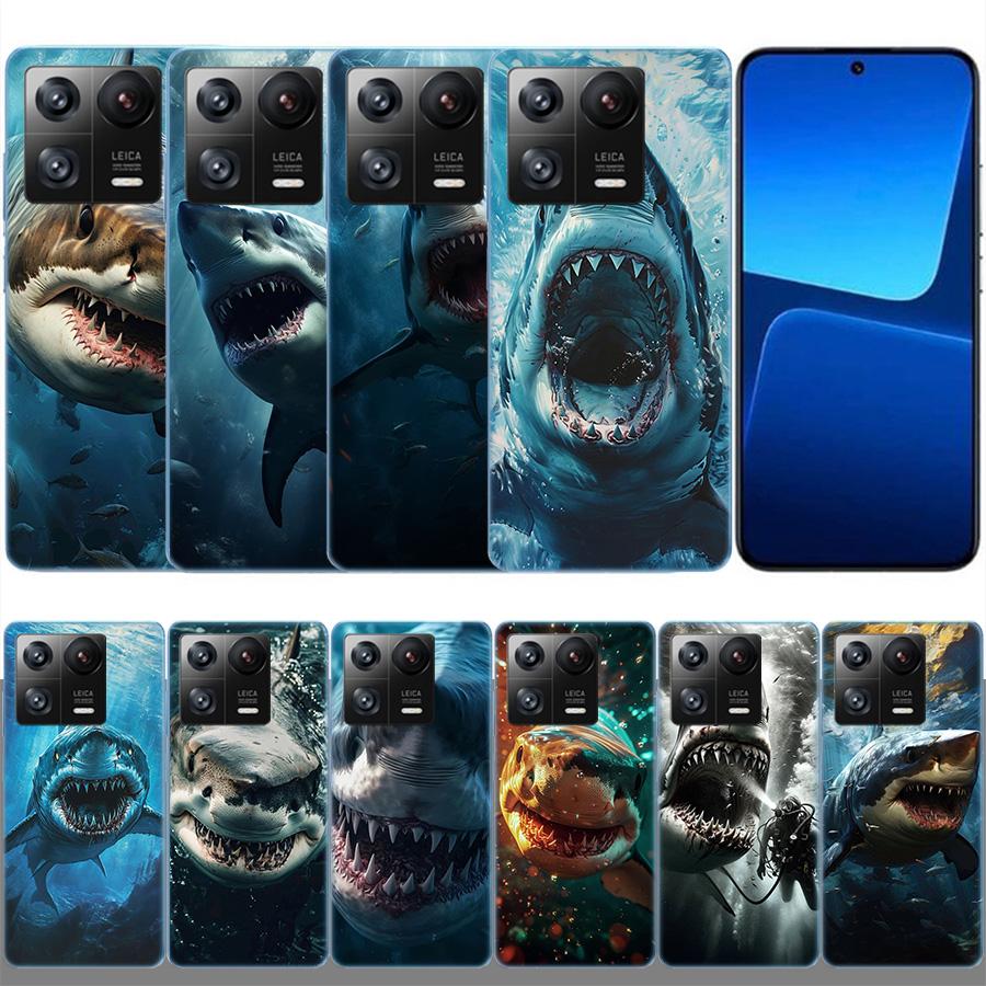 The Mouth of the Deep Sea Evil Shark Phone Case For Xiaomi Poco F7 Ultra X7 X6 M8 M7 M6 M4 M3 Pro X4 Mi 15 15T 14 14T 12T 12S 10
