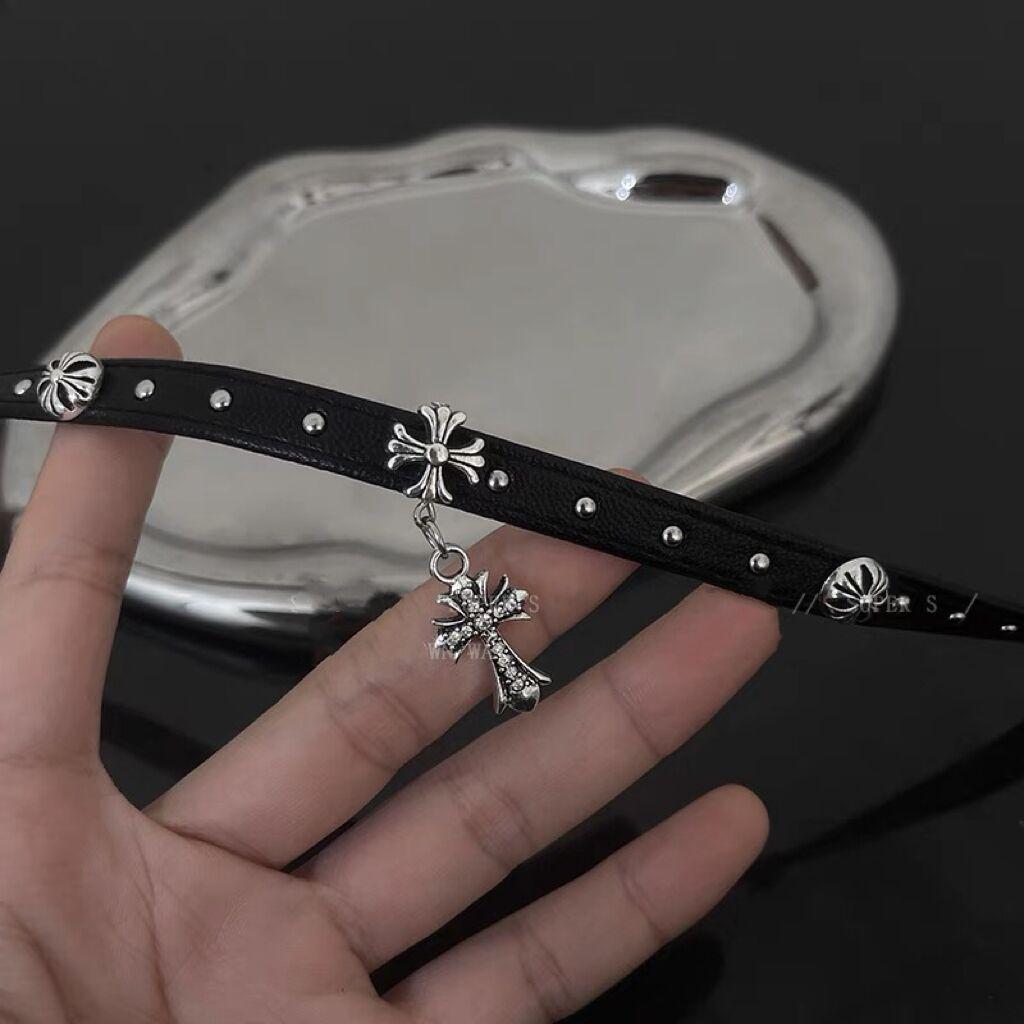 Dark Style Punk Girl Leather Choker Necklace