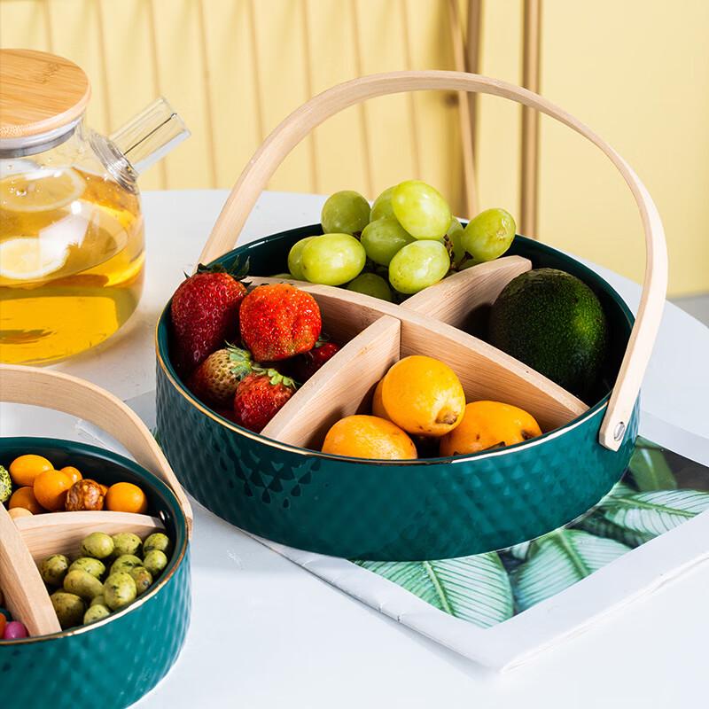 Керамическая тарелка для закусок с ручкой в европейском стиле