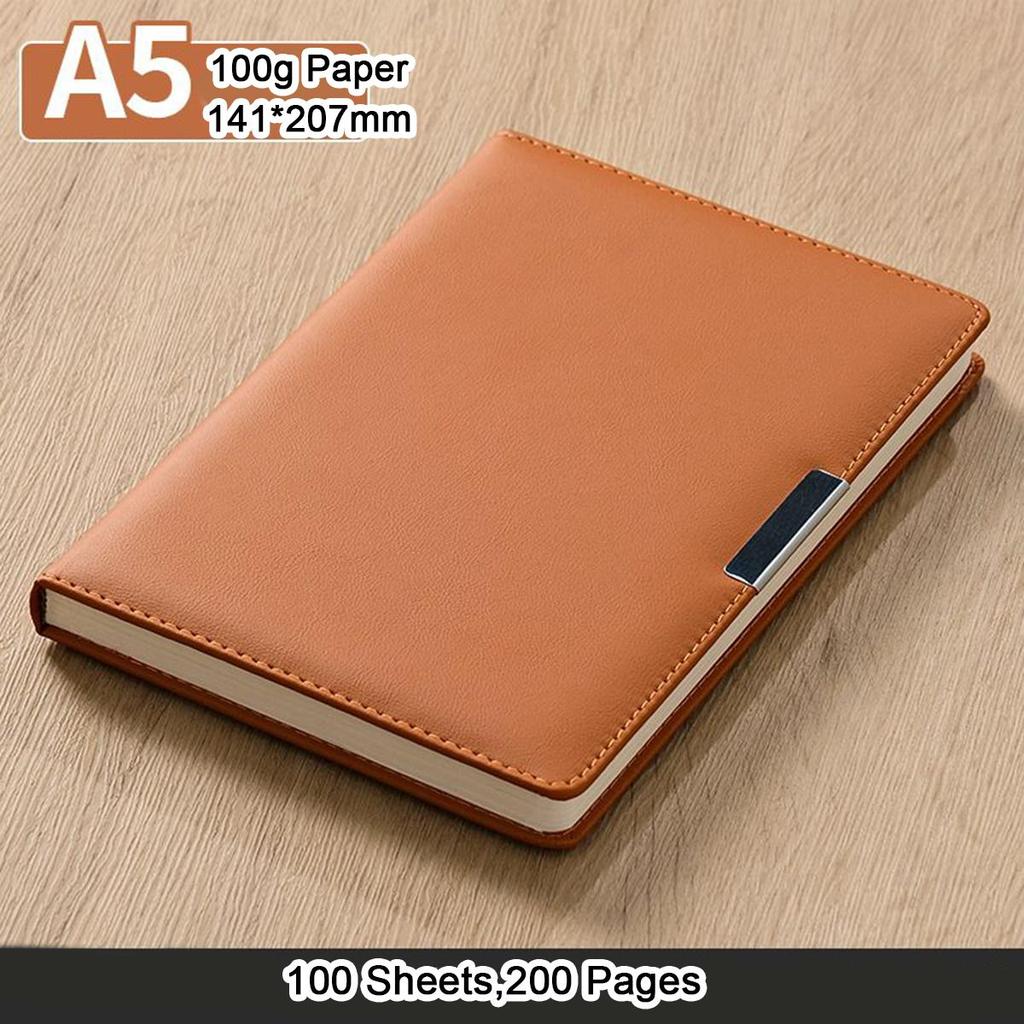 A5/B5 verdickter Business-Leder-Notizblock, Studenten-Studienheft, Arbeitsbesprechungs-Protokollbuch, Tagebuch, Exzerptbuch, 100 Blatt