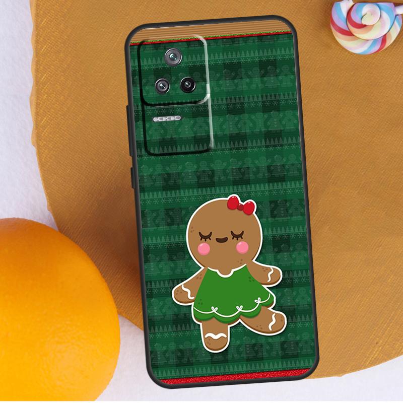 Cute Gingerbread Man Christmas Case For POCO F5 X3 X5 Pro M4 F3 F4 X4 GT M5s Cover For Xiaomi 12T 11T Pro 12X 12 13 Lite