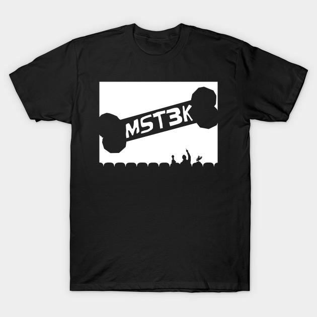 

Men Black Print T-shirt Mst3K No-Cut Transfer Paper Print Cotton Tshirt 4XL